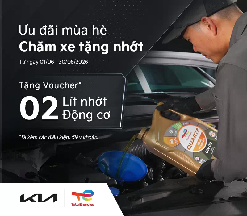 "Ưu đãi mùa hè - Chăm xe tặng nhớt" tối ưu chi phí bảo dưỡng cùng Kia